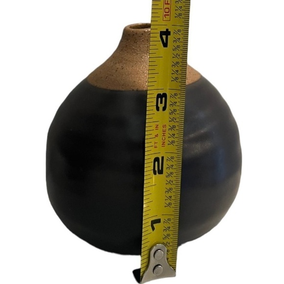 Dark Gray & Clay Small Petite Bur Vase Decorative - Picture 5 of 5